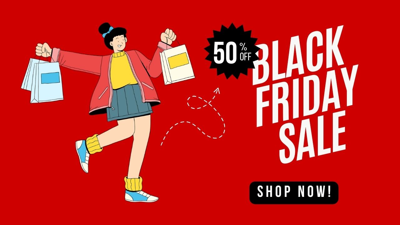 Red Modern Black Friday Sale Youtube Thumbnail